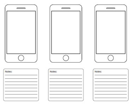 Fuente: «iPhone Wireframe Templates for Sketching»