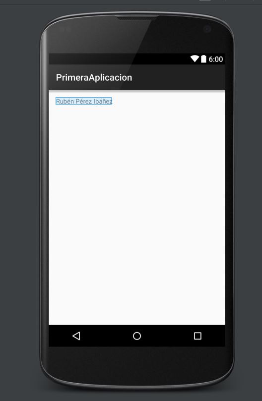 Resultado de cambiar el texto del TextView