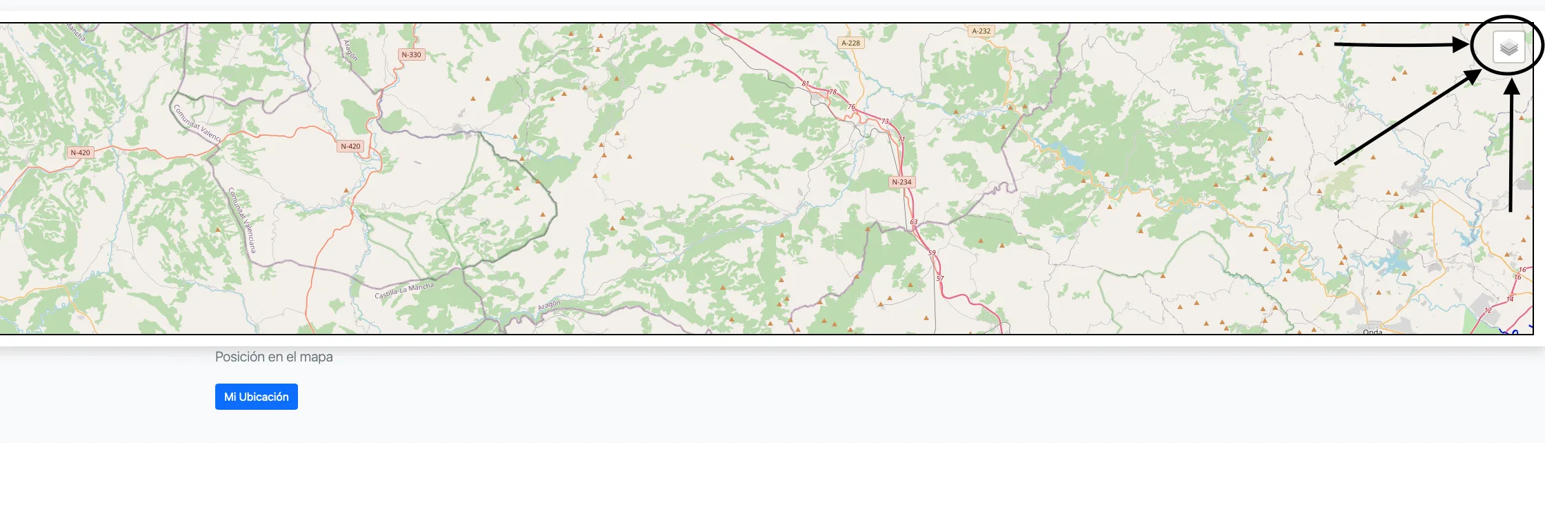 Leaflet layers button
