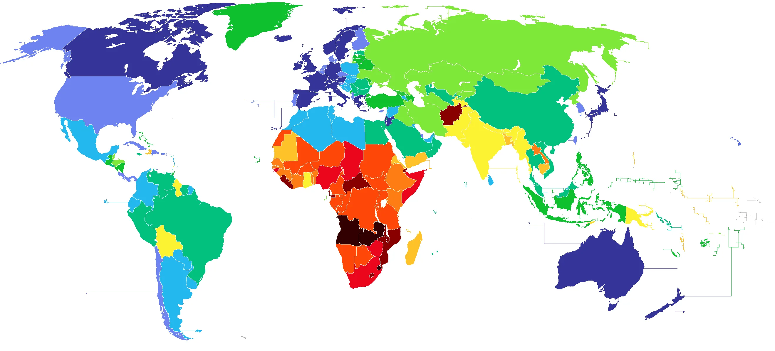 Esperanza de vida en el mundo