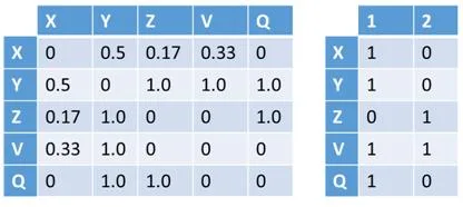 Representación en una red genética en una matriz W