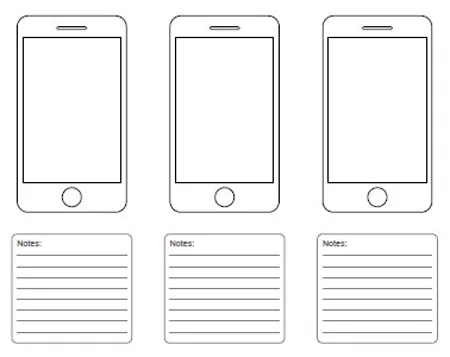 Fuente: «iPhone Wireframe Templates for Sketching»